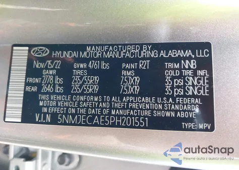 2023 Hyundai Tucson Limited from USA, damaged, VIN 5NMJECAE5PH201551